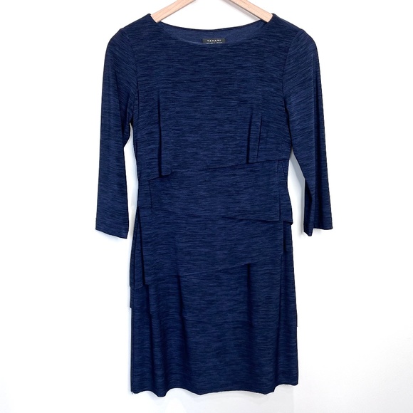 Tahari Tiered Jersey Sheath Dress - Picture 3 of 5